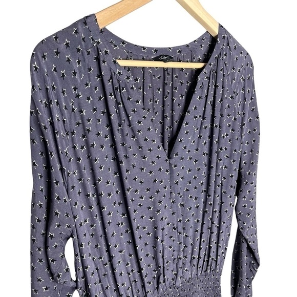 Rails Jasmine Star Print Long Sleeve Dress In Midnight Stars Sz L - Picture 5 of 9